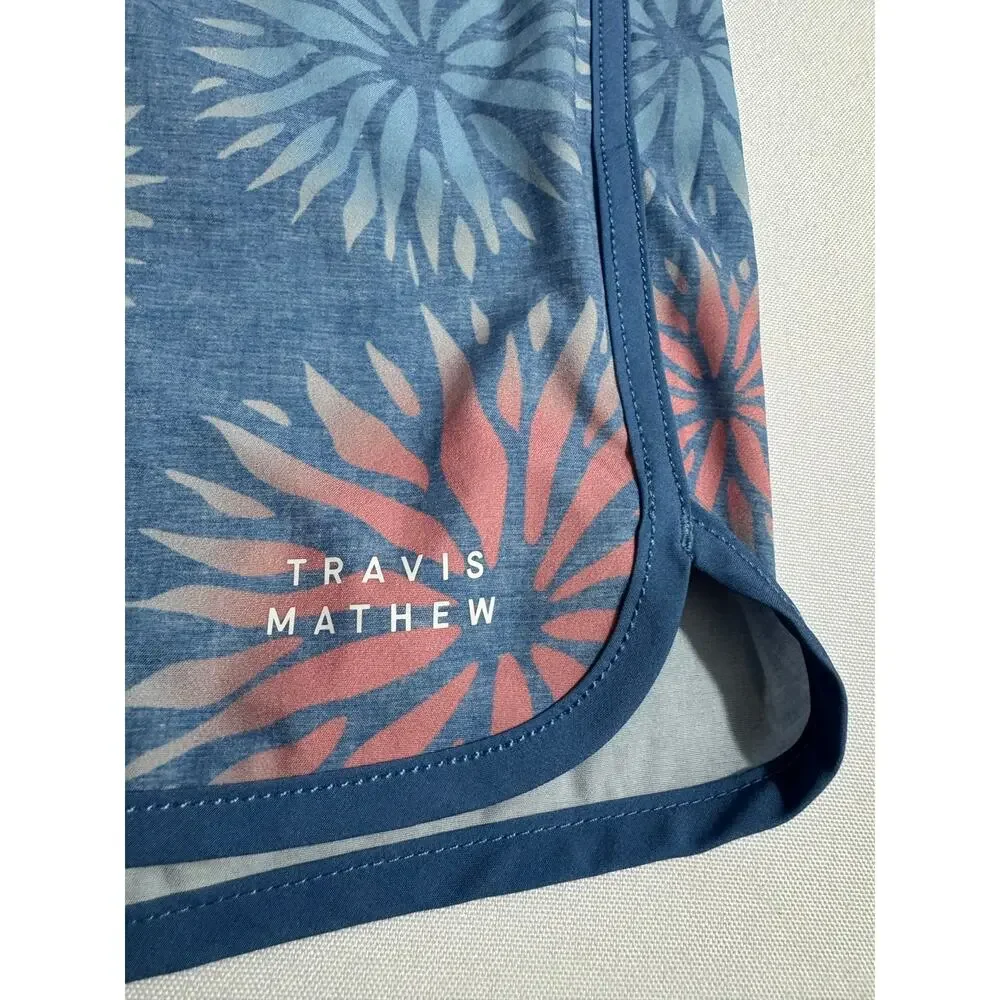 Travis Mathew Blue & Pink Board Shorts - Men's Size 34